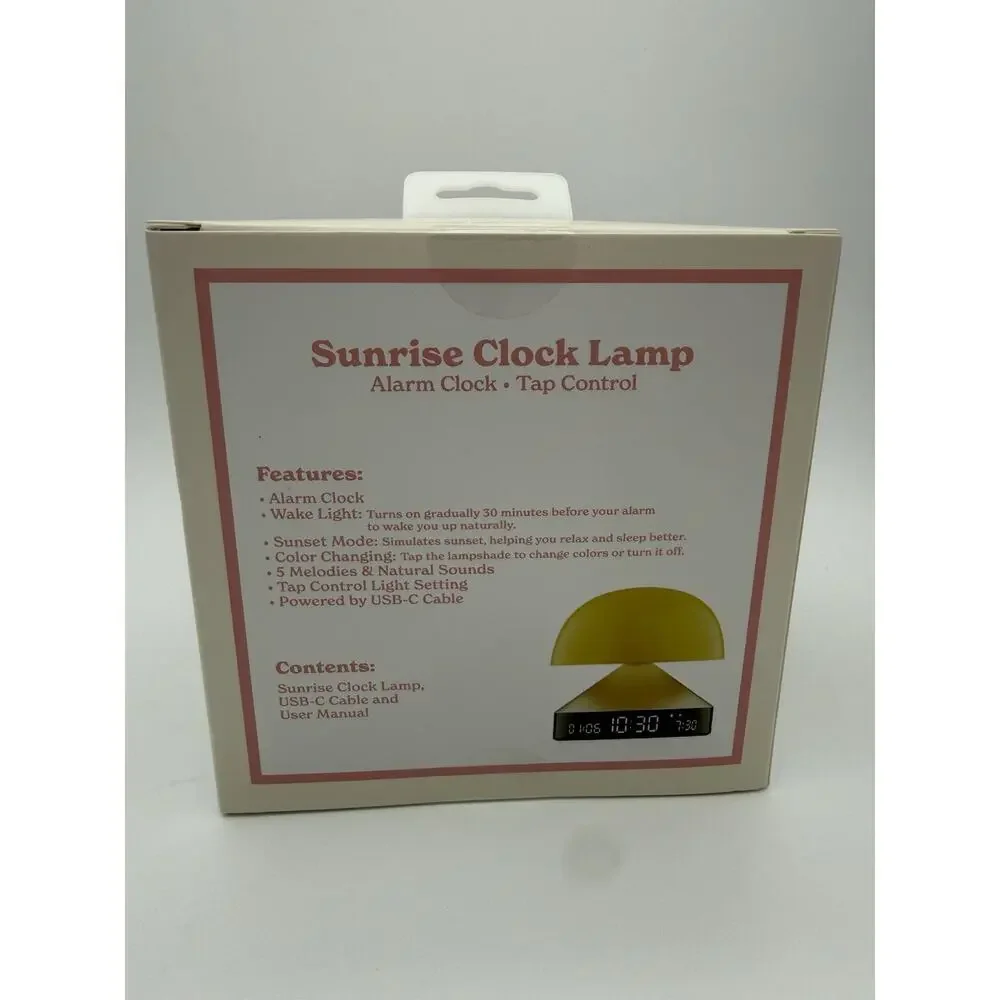 Vivitar Sunrise Clock Lamp Digital Alarm Clock Tap Control Sunset Mode USB-C